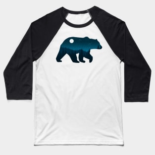 Night Forest Bear Baseball T-Shirt